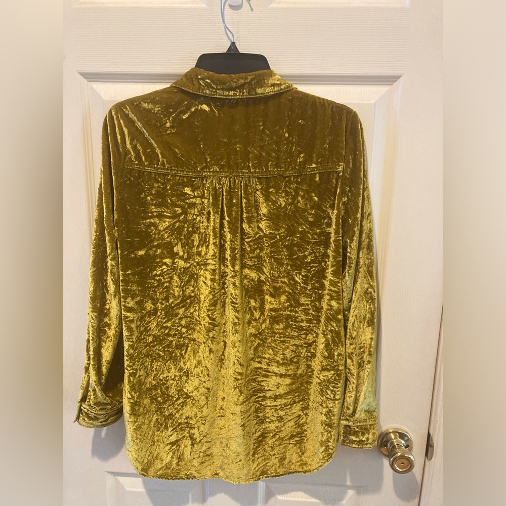 Maeve Anthropologie Burnout Crushed Velour Gold Boho Whimsigoth Festival WM SZ 0 - Picture 5 of 14
